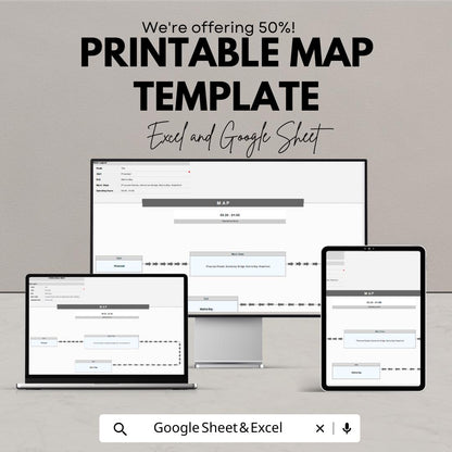 Printable Map Template | Custom Route Map Maker | Editable Travel Planner | Project Route Sheet | Visual Mapping Tool