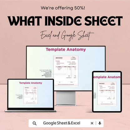 Rent Invoice Template | Excel & Google Sheets | Customizable Rental Invoice | Easy-to-Use Invoice for Rent Payments | Instant Download