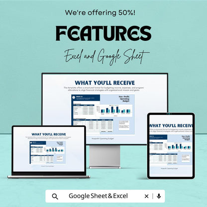 Nonprofit Operating Budget Sheet | Excel & Google Sheets | Editable Financial Template | Budget Tracker for Nonprofits