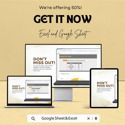 Double Pie Chart Template | Business Data Visualization Dashboard | Comparison Chart Template | Instant Download