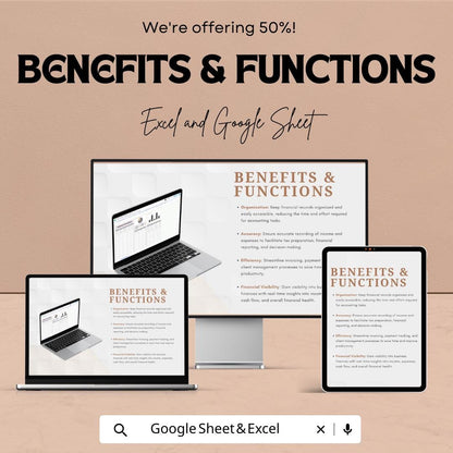Freelance Accounting Template | Income and Expense Tracker | Budget Planner | Self-Employed Finance Tracker | Instant Download