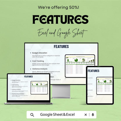 Financial Budget and Cost Comparison Sheet | Income vs Expense Tracker | Excel and Google Sheet Template | Digital Download