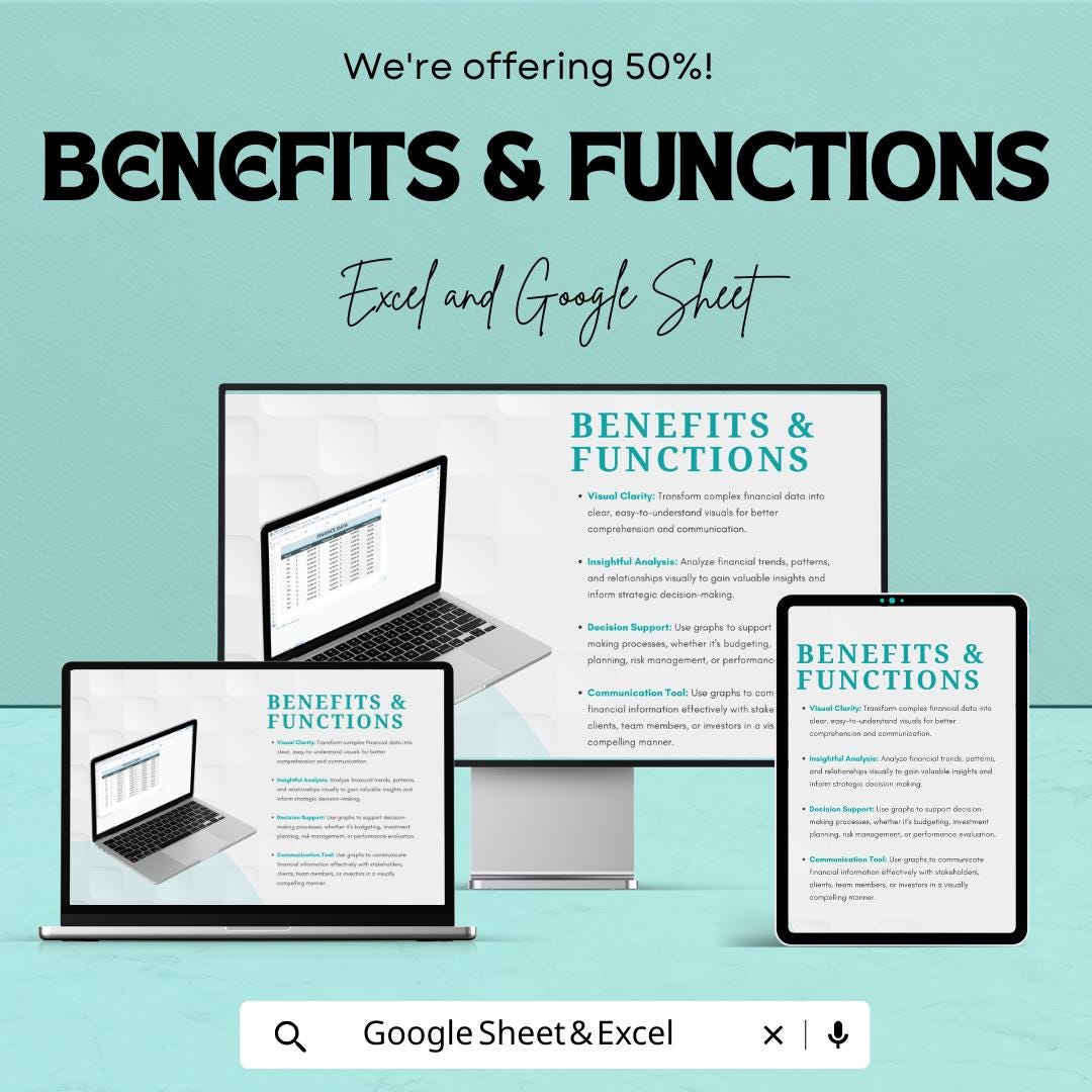 Finance Graph Template | Financial Dashboard Spreadsheet | Business Finance Chart Template | Revenue Expense Profit Tracker