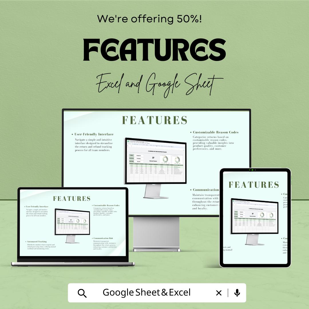 E-Commerce Return and Refund Tracker Sheet – Excel & Google Sheet Template for Hassle-Free Management