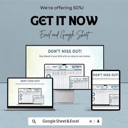 Bill Tracker Template | Monthly Bill Organizer Spreadsheet | Expense Tracker Excel & Google Sheets | Bill Payment Planner | Budget Tracker