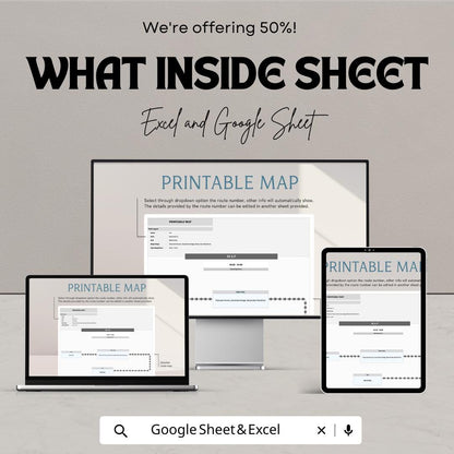 Printable Map Template | Custom Route Map Maker | Editable Travel Planner | Project Route Sheet | Visual Mapping Tool