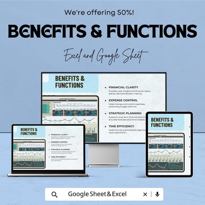 Annual Budgeting Dashboard Template - Excel and Google Sheet for Financial Planning - Track Income, Expenses & Forecasting |