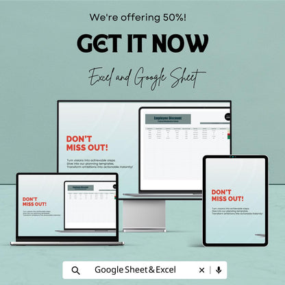 Employee Discount Program Management System HR Template | Staff Discount Tracker | Excel and Google Sheets HR Spreadsheet