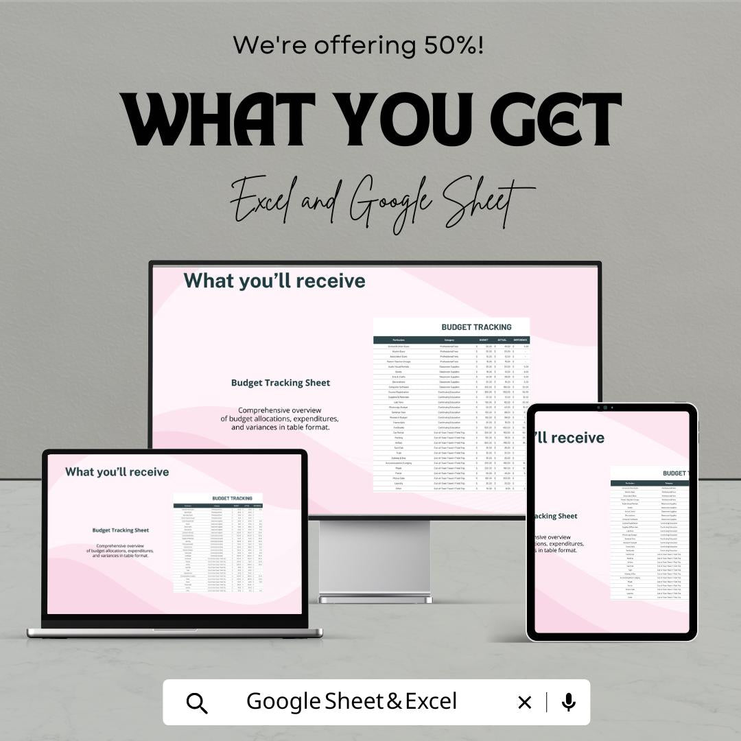 Budget Tracking Sheet Template | Expense Tracker Spreadsheet | Monthly Budget Planner | Excel & Google Sheets