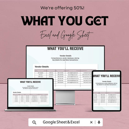Vendor Payment Tracking Template | Accounts Payable Tracker Excel | Vendor Invoice Tracker Spreadsheet | Payment Management Sheet