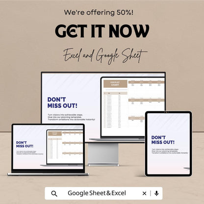Checklist Chart Sheet - Excel and Google Sheets | Daily Task Management, Goal Tracking & Productivity Planner