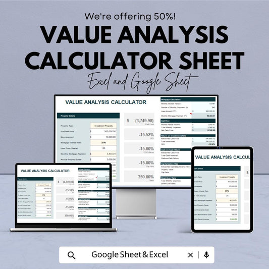 Property Value & ROI Calculator | Excel & Sheets