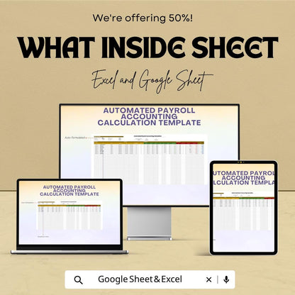 Automated Payroll Template | Payroll Calculator Spreadsheet | Salary Tracker | Employee Payroll System | Accounting Template