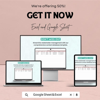 Administration Stakeholder Contact Database Sheet – Excel & Google Sheets Template for Organizing Contacts