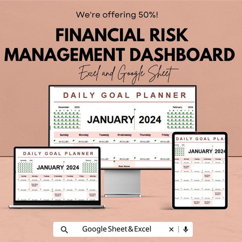 Daily Goal Planner Sheet - Google Sheet Template | Achieve Your Goals with Ease | Personal & Professional Planning Tool | 2024 Calendar