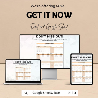 Calendar Itinerary Template | Excel and Google Sheets Planner | Event Schedule Organizer | Daily Travel Itinerary | Trip Plan Schedule Sheet