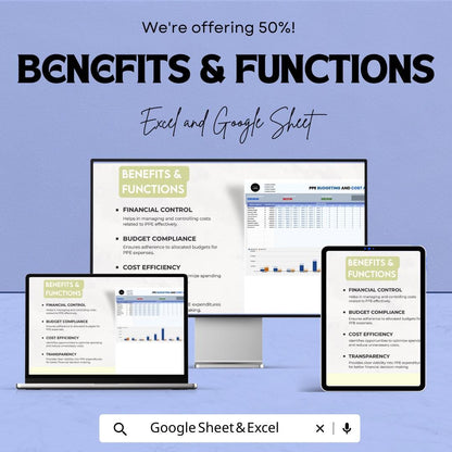 PPE Budgeting and Cost Analysis Template | Expense Tracking Spreadsheet |  PPE Tracker | Budget Planner | Cost Forecast Tool