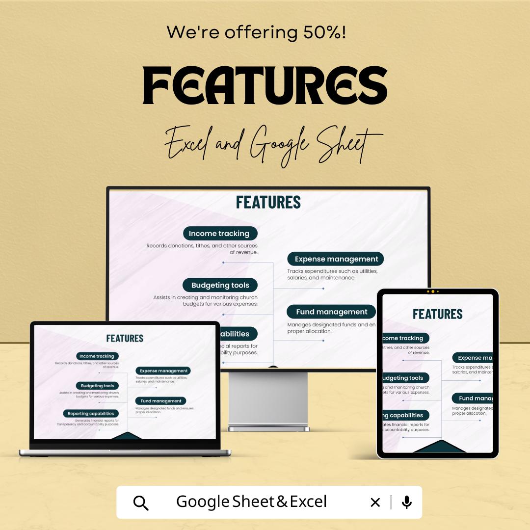 Church Accounting Template | Excel and Google Sheets | Church Finance Tracker | Donation & Expense Log | Ministry Budget Spreadsheet