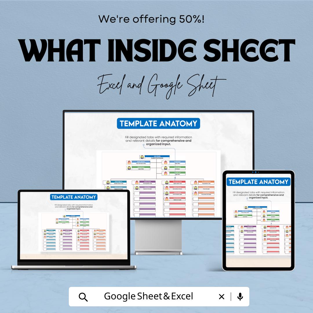 Incident Command System Chart Template | ICS Organizational Chart Template | Emergency Response Org Chart | Incident Management Template