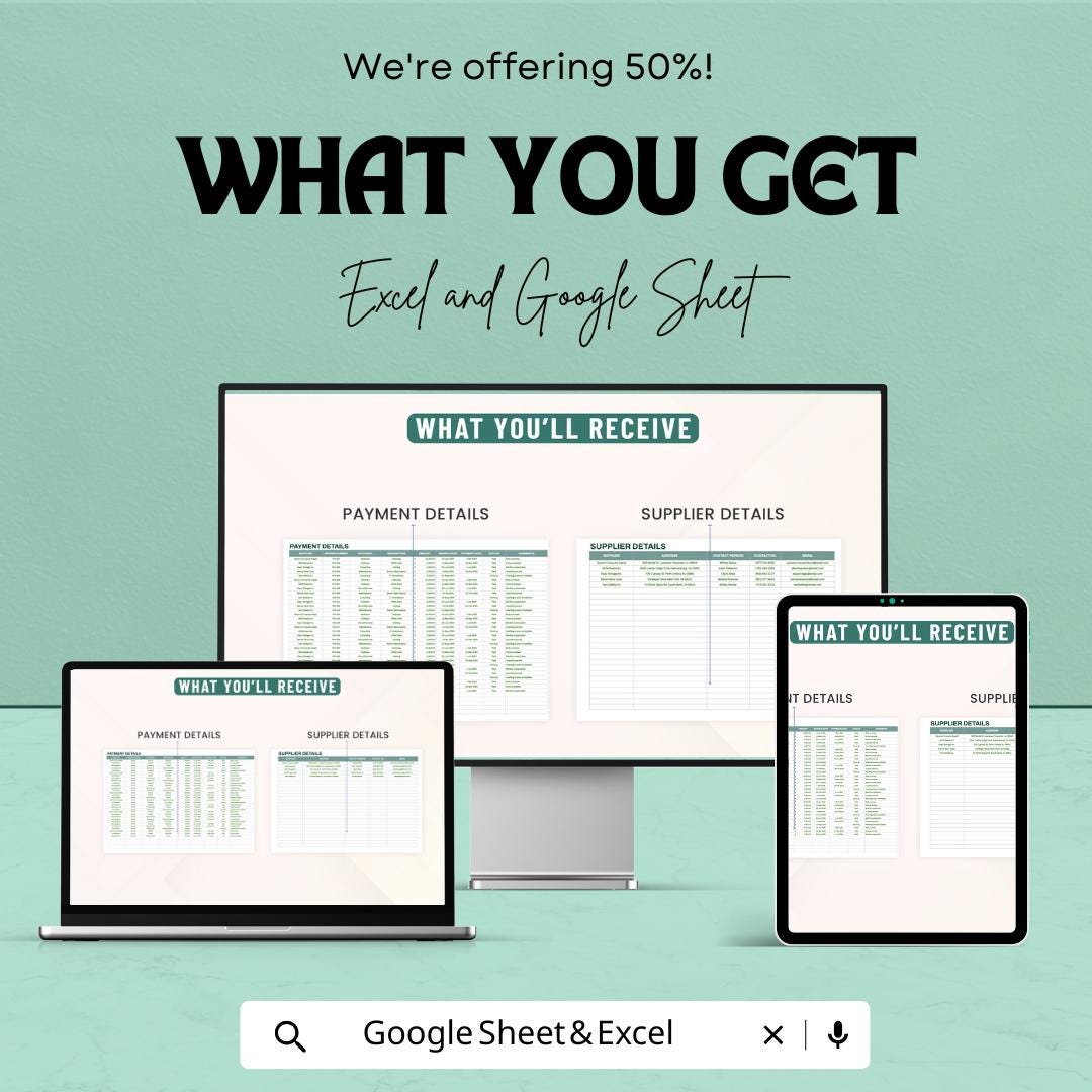 Administration Procurement Dashboard Sheet | Excel and Google Sheets | Track Procurement Performance & Supplier Activities
