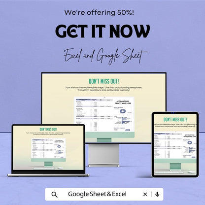 Accounting Profit and Loss Sheet | and Google Sheets | Monthly Budget Tracker, Financial Management Template, Profit & Loss Statement
