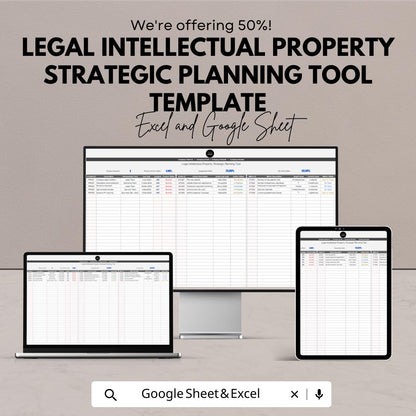 IP Strategic Planning Template, Intellectual Property Strategy Tool, Patent & Trademark Planner, Legal IP Management