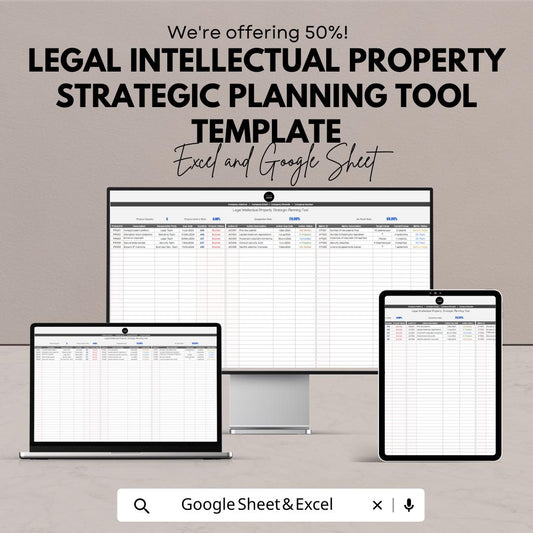 IP Strategic Planning Template, Intellectual Property Strategy Tool, Patent & Trademark Planner, Legal IP Management