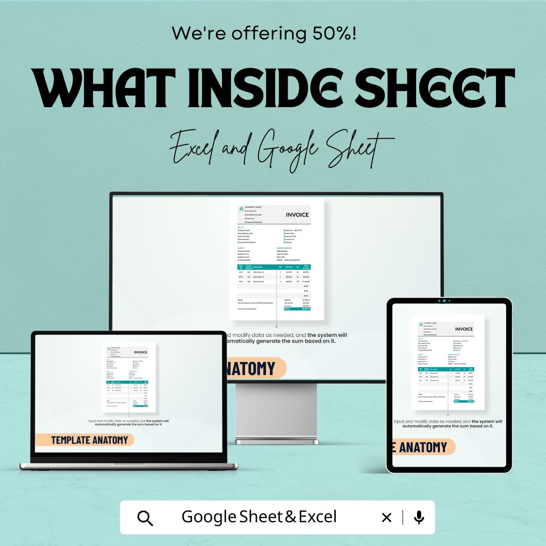 Basic Proforma Invoice Template | Excel & Google Sheet | Business Invoice Format | Editable Proforma Bill Template | Printable Invoice Sheet