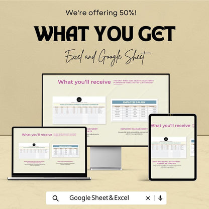 Wage and Salary Adjustment Planner HR Sheet | Excel & Google Sheets Template | Employee Salary Tracker | HR Compensation Planning |
