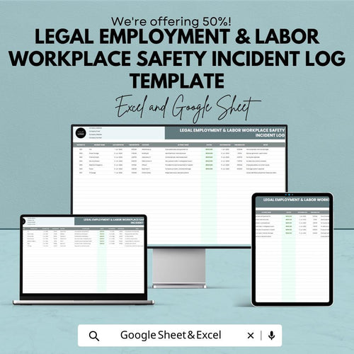 Workplace Safety Incident Log, HR Incident Tracker, Employee Safety Report, OSHA Incident Log, Safety Report Template