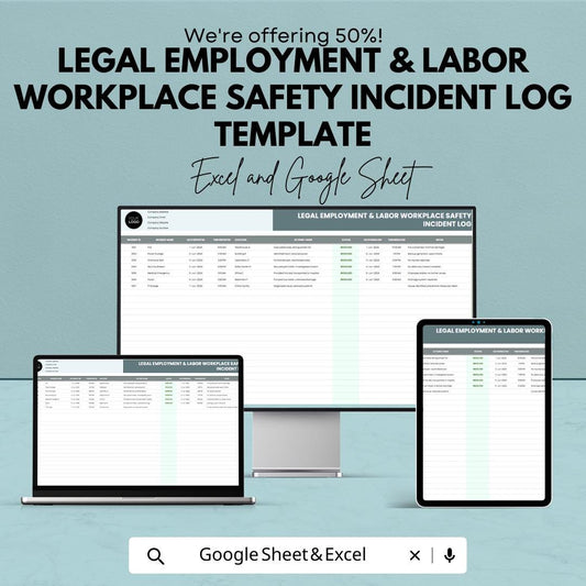 Workplace Safety Incident Log, HR Incident Tracker, Employee Safety Report, OSHA Incident Log, Safety Report Template