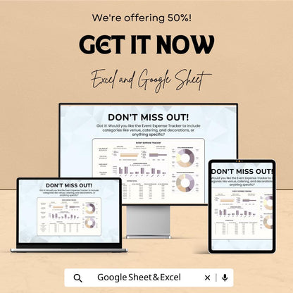 Event Expense Tracker Template | Excel & Google Sheets | Event Budget Planner | Event Cost Tracking Spreadsheet | Party Budget Tool