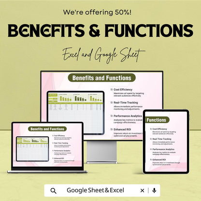 Advertising Programmatic Media Buying Log Sheet - Track Ad Campaign Performance in Excel & Google Sheets