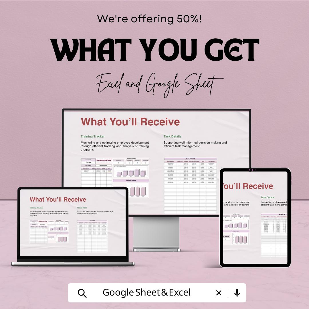 Training Tracker Template Excel & Google Sheets | Employee Training Log | Staff Progress Dashboard | Training Management Spreadsheet