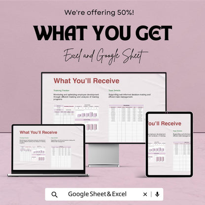 Training Tracker Template Excel & Google Sheets | Employee Training Log | Staff Progress Dashboard | Training Management Spreadsheet