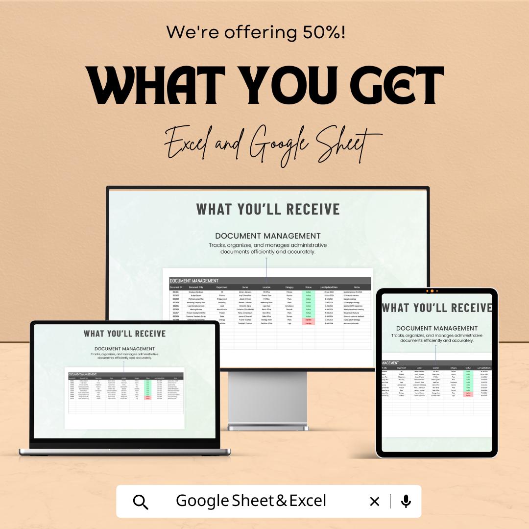 Administration Document Inventory Tracking Sheet – Google Sheets & Excel Template for Efficient Document Management