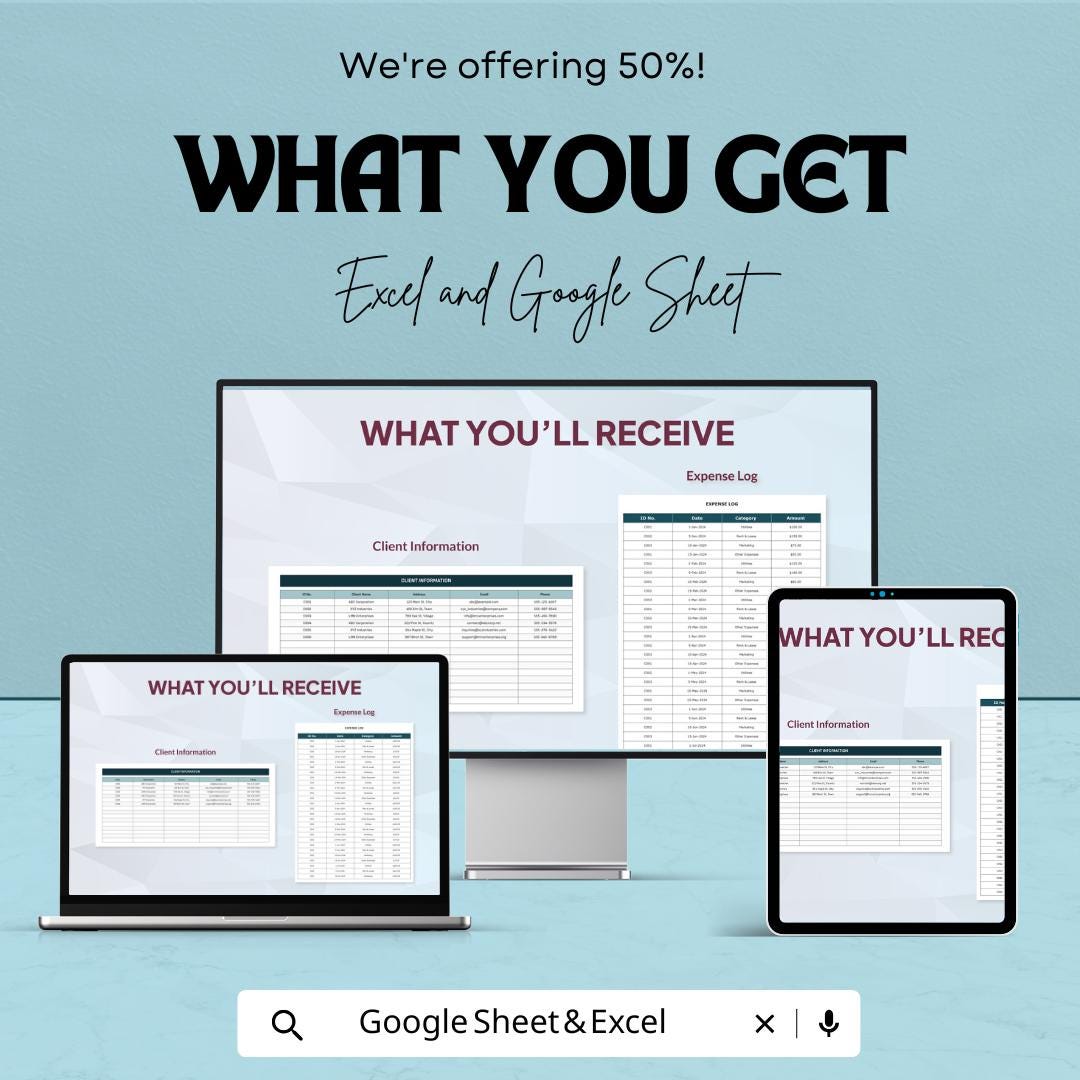Financial Expense Forecasting Sheet | Excel and Google Sheets Template | Budgeting, Expense Tracking & Forecasting Tool
