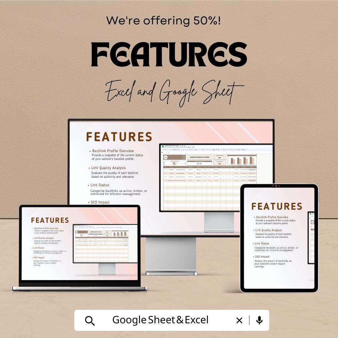 Marketing Backlink Tracker Template | SEO Link Building Spreadsheet | Digital Marketing Tracker | Website SEO Management Tool