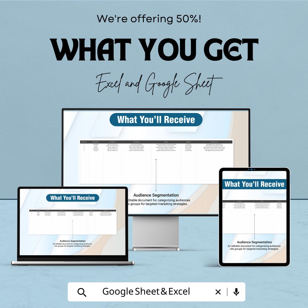 Audience Segmentation Chart Template | Marketing Audience Analysis Tool | Advertising Strategy Planner |  Marketing Template