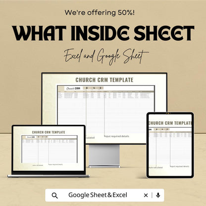 Church CRM Template Excel & Google Sheets | Church Management System | Member Database | Ministry Administration Spreadsheet
