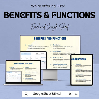 Basic Invoice Template | Business Billing Spreadsheet | Printable Invoice Form | Small Business Invoice Template