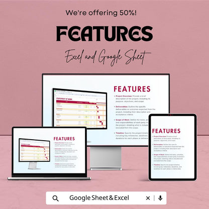 Statement of Work Template | SOW Template Excel | Project Scope & Timeline Tracker | Project Management Template