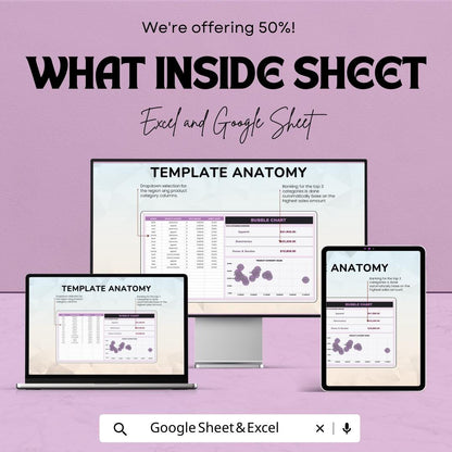 Bubble Chart Template Excel & Google Sheets | Data Visualization Spreadsheet | Market Analysis Dashboard | Business Analytics Chart