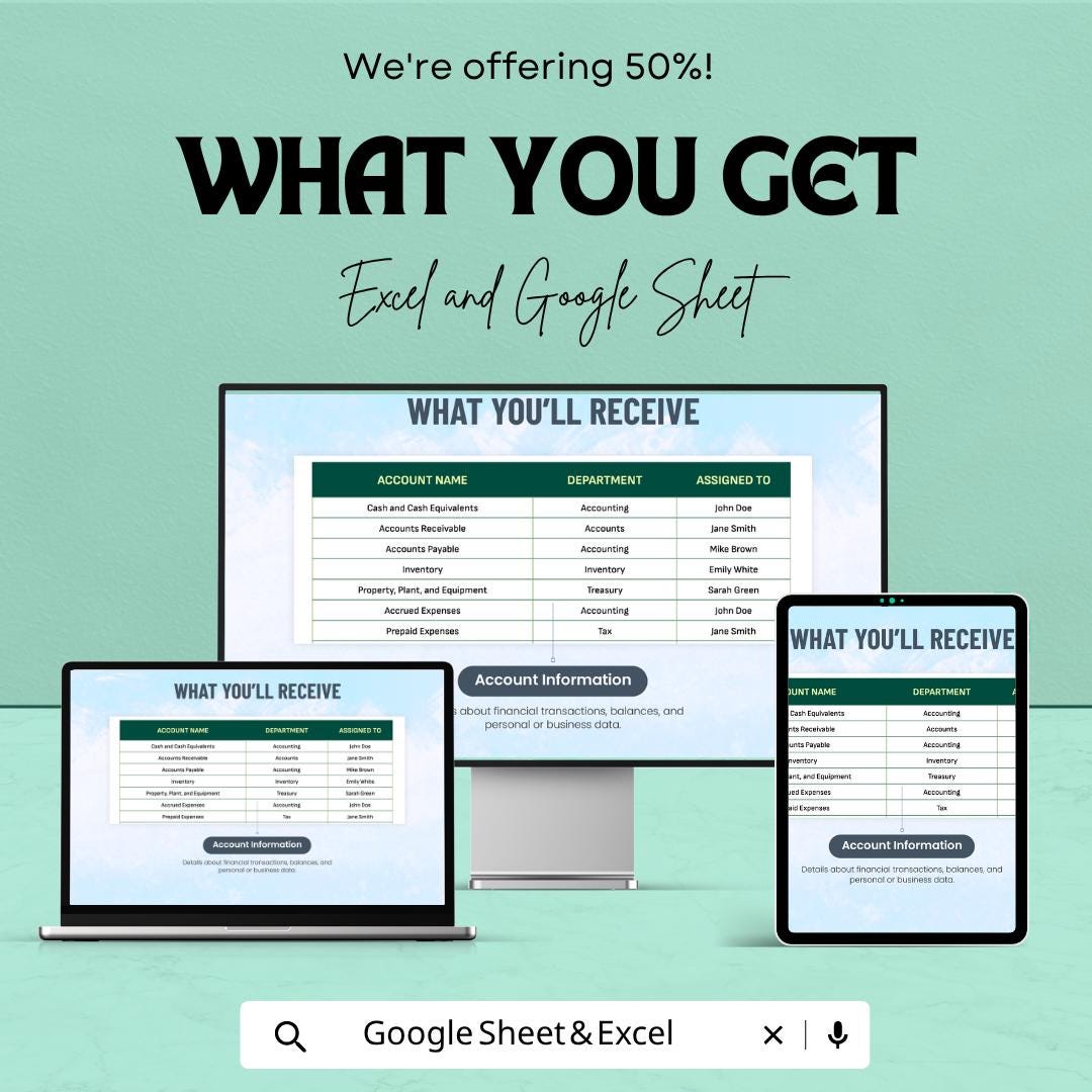 Year-End Accounts Closure Template Excel | Financial Closing Checklist Spreadsheet | Accounting Task Tracker | Google Sheets Finance Log