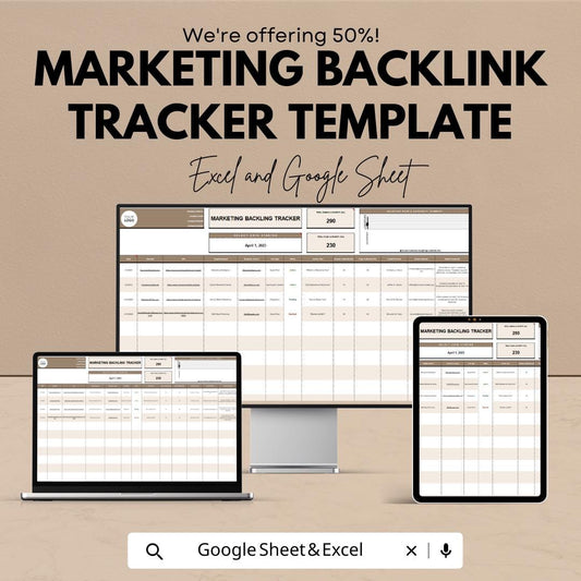 Marketing Backlink Tracker Template | SEO Link Building Spreadsheet | Digital Marketing Tracker | Website SEO Management Tool