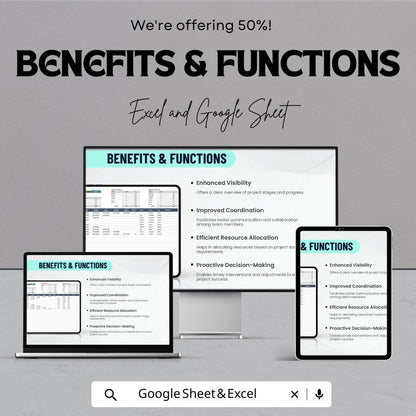 Project Pipeline Tracker Template | Project Management Spreadsheet | Task & Progress Tracker sheet | Project Status Dashboard