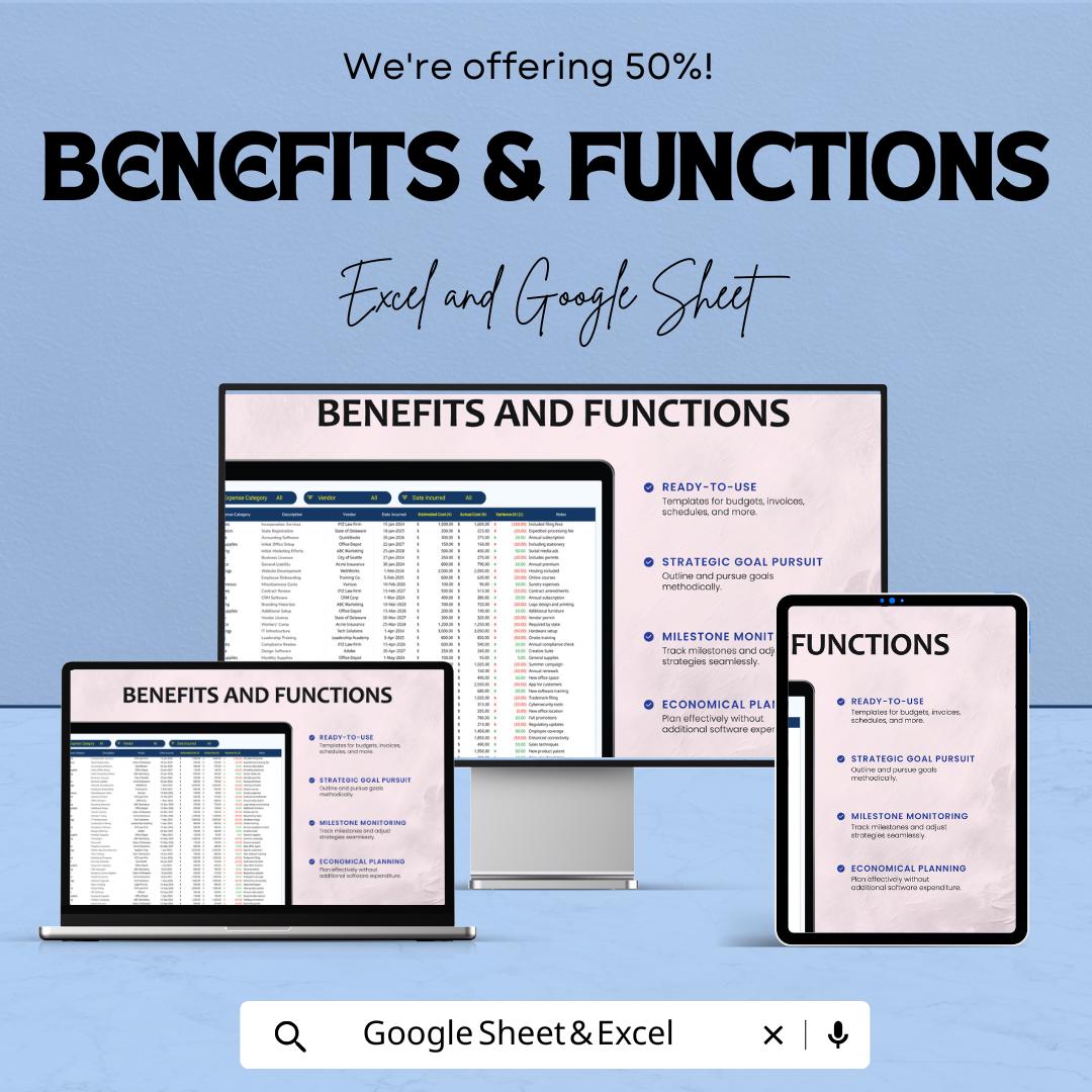 Startup Incorporation Costs Analysis Template | Business Expense Tracker | Company Budget Planner | Startup Cost Breakdown Sheet