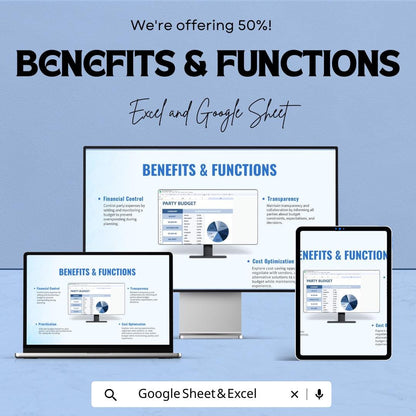 Party Budget Template | Event Budget Planner | Birthday Party Budget | Wedding Party Budget | Excel & Google Sheets Spreadsheet