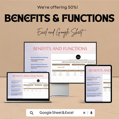 Employee Grievance Resolution Time Tracker HR Sheet | Excel & Google Sheet | Employee Feedback Tracker Template | HR Department Tool |