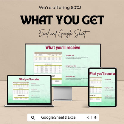 Role-Specific Training Materials Issuance Tracker HR Template | Employee Training Tracker | Excel & Google Sheets